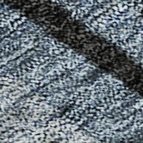 5' X 8' Blue Charcoal And Silver Striped Washable Area Rug With UV Protection
