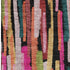 5' X 8' Pink Teal And Orange Striped Washable Area Rug With UV Protection