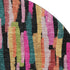 8' Pink Teal And Orange Striped Washable Round Rug With UV Protection