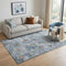 5' X 8' Blue Copper And Silver Geometric Washable Area Rug With UV Protection