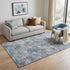 5' X 8' Blue Copper And Silver Geometric Washable Area Rug With UV Protection
