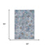 5' X 8' Blue Copper And Silver Geometric Washable Area Rug With UV Protection