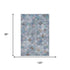 8' X 10' Blue Copper And Silver Geometric Washable Area Rug With UV Protection