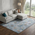 8' X 10' Blue Copper And Silver Geometric Washable Area Rug With UV Protection