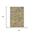 5' X 8' Gold Blue And Copper Geometric Washable Area Rug With UV Protection
