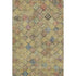 5' X 8' Gold Blue And Copper Geometric Washable Area Rug With UV Protection