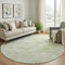 8' Sage And Ivory Geometric Washable Round Rug With UV Protection