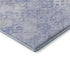 8' Sky Blue And Ivory Geometric Washable Round Rug With UV Protection
