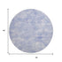 8' Sky Blue And Ivory Geometric Washable Round Rug With UV Protection