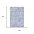 8' X 10' Sky Blue And Ivory Geometric Washable Area Rug With UV Protection