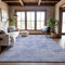 8' X 10' Sky Blue And Ivory Geometric Washable Area Rug With UV Protection