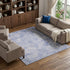 8' X 10' Sky Blue And Ivory Geometric Washable Area Rug With UV Protection