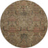 8' Brown And Gray Damask Washable Round Rug With UV Protection