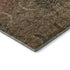 8' Brown And Gray Damask Washable Round Rug With UV Protection
