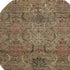 8' Brown And Gray Damask Washable Round Rug With UV Protection