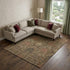 8' X 10' Brown And Gray Damask Washable Area Rug With UV Protection