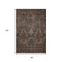 8' X 10' Chocolate And Gray Damask Washable Area Rug With UV Protection