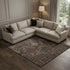 8' X 10' Chocolate And Gray Damask Washable Area Rug With UV Protection