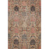 8' X 10' Khaki Gray And Salmon Damask Washable Area Rug With UV Protection