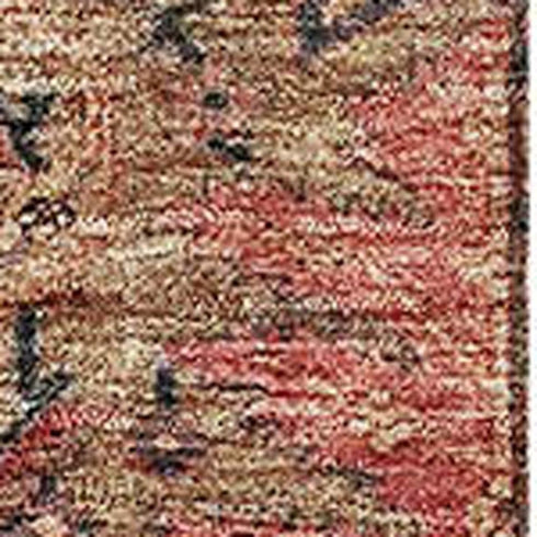 8' X 10' Khaki Gray And Salmon Damask Washable Area Rug With UV Protection