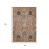 8' X 10' Khaki Gray And Salmon Damask Washable Area Rug With UV Protection