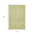 8' X 10' Artichoke Green And Ivory Damask Washable Area Rug With UV Protection