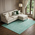 8' X 10' Aqua And Ivory Damask Washable Area Rug With UV Protection