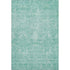 8' X 10' Aqua And Ivory Damask Washable Area Rug With UV Protection