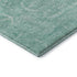 8' X 10' Aqua And Ivory Damask Washable Area Rug With UV Protection