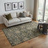 5' X 8' Charcoal And Gray Damask Washable Area Rug With UV Protection