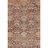 8' X 10' Terra Cotta And Blue Damask Washable Area Rug With UV Protection