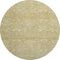 8' Wheat And Beige Damask Washable Round Rug With UV Protection