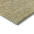 8' Wheat And Beige Damask Washable Round Rug With UV Protection
