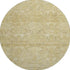 8' Wheat And Beige Damask Washable Round Rug With UV Protection
