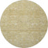 8' Wheat And Beige Damask Washable Round Rug With UV Protection