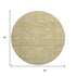 8' Wheat And Beige Damask Washable Round Rug With UV Protection