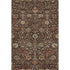 5' X 8' Chocolate Red And Copper Floral Washable Area Rug With UV Protection