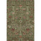 5' X 8' Fern Green Red And Ivory Floral Washable Area Rug With UV Protection