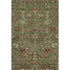 5' X 8' Fern Green Red And Ivory Floral Washable Area Rug With UV Protection