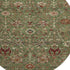 8' Fern Green Red And Ivory Floral Washable Round Rug With UV Protection