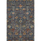 5' X 8' Navy Blue Red And Green Floral Washable Area Rug With UV Protection