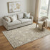 5' X 8' Coffee And Beige Floral Washable Area Rug With UV Protection
