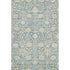 5' X 8' Sky Blue And Ivory Floral Washable Area Rug With UV Protection