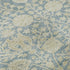 8' Sky Blue And Ivory Floral Washable Round Rug With UV Protection
