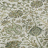 8' Ivory Fern Green And Beige Floral Washable Round Rug With UV Protection