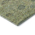 8' Mint Green Beige And Teal Floral Washable Round Rug With UV Protection