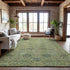8' X 10' Mint Green Beige And Teal Floral Washable Area Rug With UV Protection