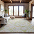 8' X 10' Pink Lime Green And Ivory Geometric Washable Area Rug With UV Protection