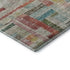 8' Rust Orange Green And Teal Striped Washable Round Rug With UV Protection