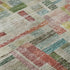 8' Rust Orange Green And Teal Striped Washable Round Rug With UV Protection